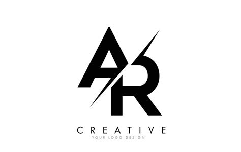 Ar A R Letter Logo Design With A Creative Cut Vector Art At