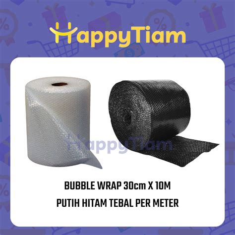 Jual Meteran Bubble Wrap Roll 30cm X 10m Hitam Bening Eceran Plastik