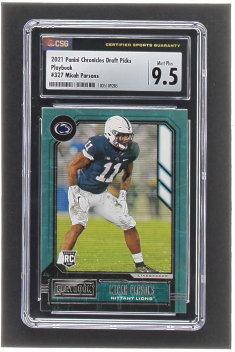 Micah Parsons 2021 Panini Chronicles Draft Picks Playbook 327 RC CSG