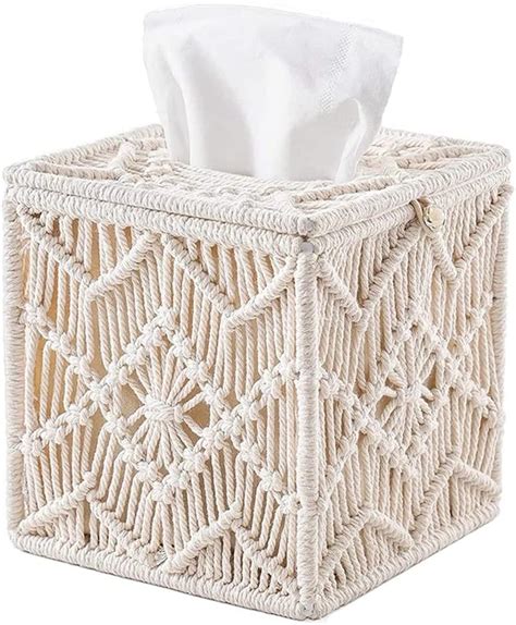 Amazon Lilyrin Tissue Box Cover Boho Decor Square Paper Tissue