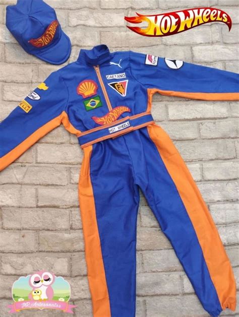 Macacão Piloto Hot Wheels Lj Vestido Rosa Elo7