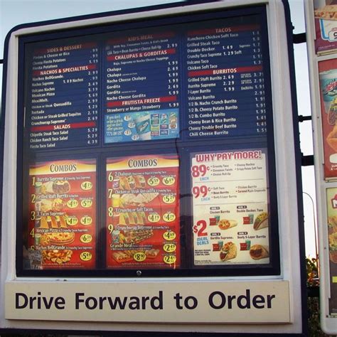 Early 90s Taco Bell Menu What Would You Order From Here Rtacobell