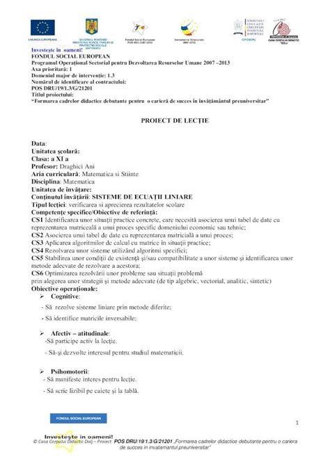 Pdf Proiect De Lectie Matematica Dokumen Tips