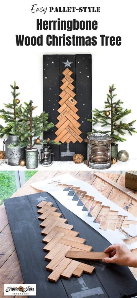 Create An Easy Herringbone Wood Christmas Tree Sign Pallet Style