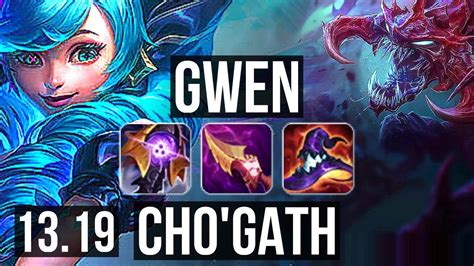 Gwen Vs Chogath Top 6 Solo Kills 600 Games 900k Mastery Euw