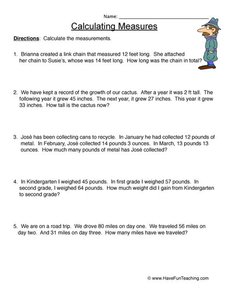 Measurement Word Problems 2nd Grade