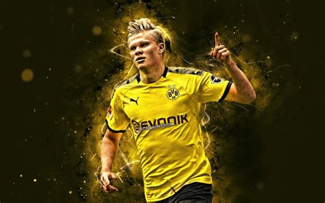 Download wallpapers Erling Haaland, 4K, joy, Borussia Dortmund FC ...