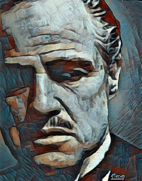 Godfather Marlon Brando Painting By Tony Rubino Fine Art America