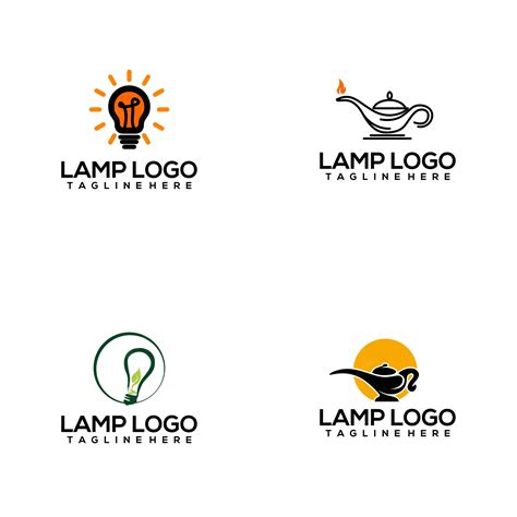 Coleção De Logotipo De Lâmpada Vetor Premium