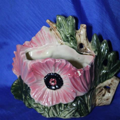 Rare 1950 Vintage Mccoy Floral Pink Vase Mid Century Porcelain American