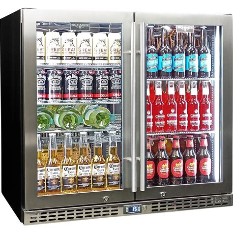 Schmick Twin Door Quiet Running Triple Glazed Glass Door Bar Fridge A Man And His Cave