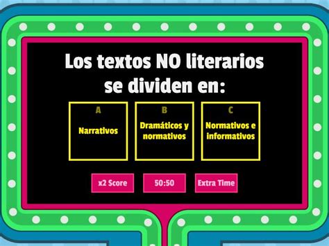 Textos NO Literarios Gameshow Quiz