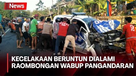 Rombongan Kendaraan Mobil Dinas Wabup Pangandaran Kecelakaan Beruntun