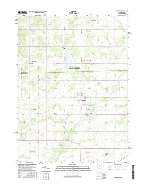 Mytopo Pioneer Ohio Usgs Quad Topo Map