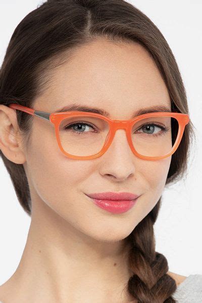 Kat Square Orange Glasses For Women Eyebuydirect Eyebuydirect Eyeglasses Fashion Eye Glasses