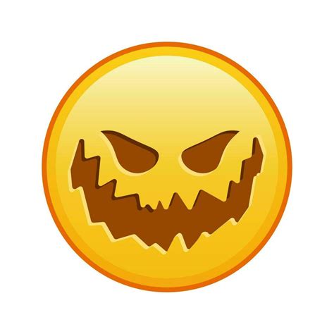 Scary halloween face Large size of yellow emoji smile 30263062 Vector ...