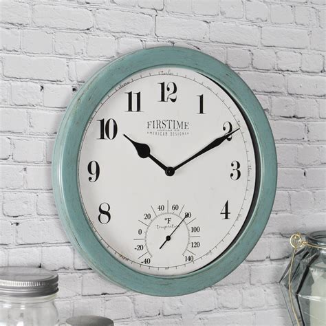 Decorative Outdoor Clock And Thermometer Set Visualhunt