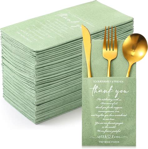 Amazon Qilery Plain Thank You Wedding Napkins Cocktail