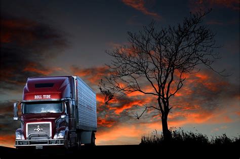 Transport Sunset Truck Free Photo On Pixabay Trucks Truck Lights