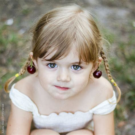 Beautiful Little Girl With Green Eyes