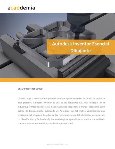 PDF Autodesk Inventor Esencial Dibujante AcaddemiaAutodesk Inventor