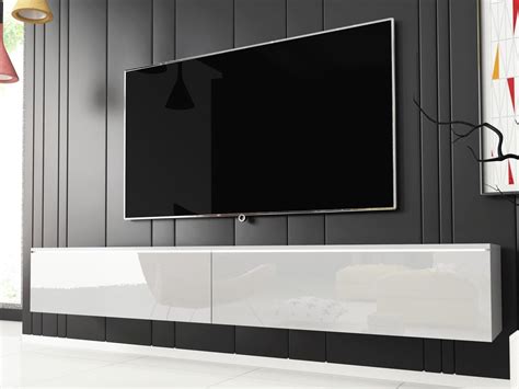 Mobistoxx Tv Meubel Dubai TV Kast Wit Hoogglans Wit Tv Meubel 180cm