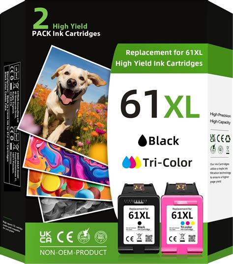 Amazon HP 61 Black Tri Color Ink 2 Pack Works With DeskJet