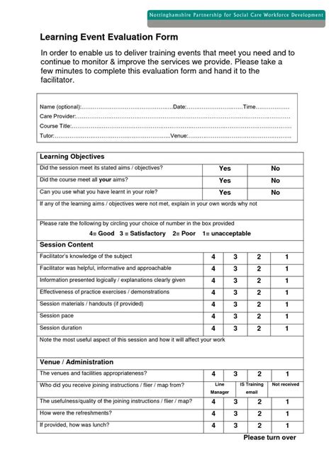 Training Evaluation Form Template Unique 4 Feedback Form Template Outline Templates Trainer In