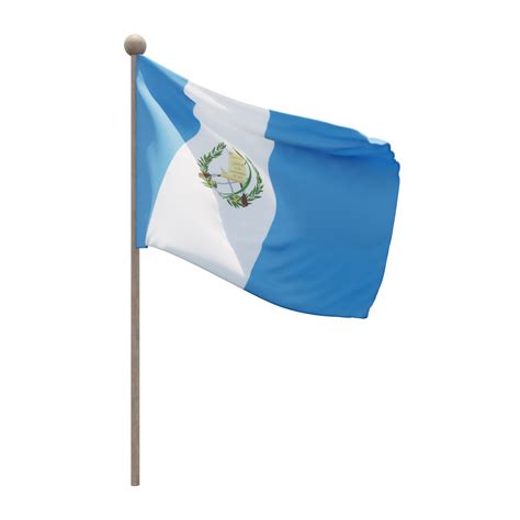 Bandeira De Ilustra O D Da Guatemala No Poste Mastro De Madeira