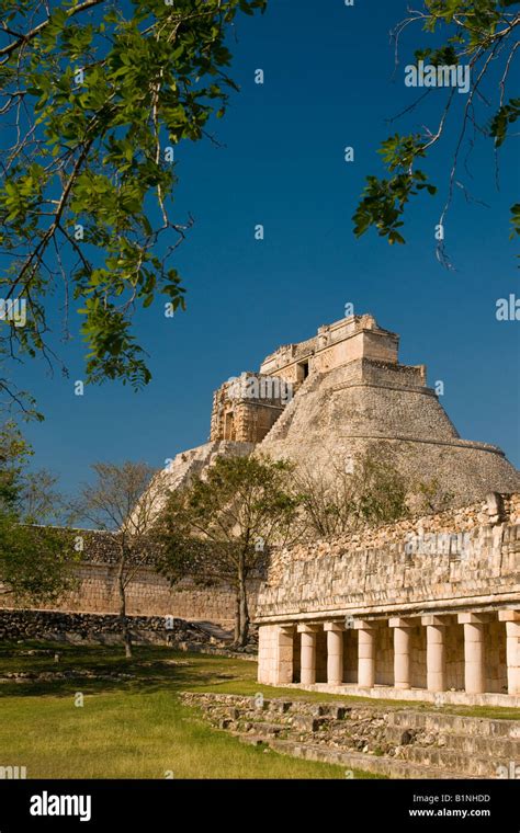 The Pyramid Of The Magician At The Ancient Mayan Ruins Of Uxmal Mexico