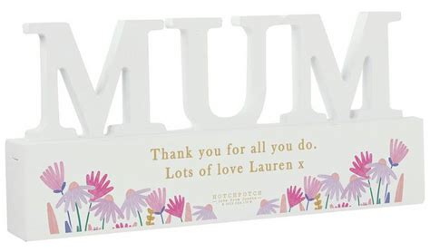 Buy Personalised Message Wild Flower Wooden Mum Ornament Ornaments