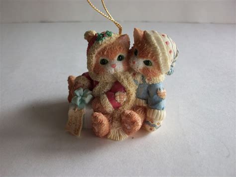 Enesco Calico Kittens Our First Christmas Ornament Vintage Orange Cats