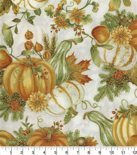 Harvest Cotton Fabric Pumpkin Harvest On Cream Joann