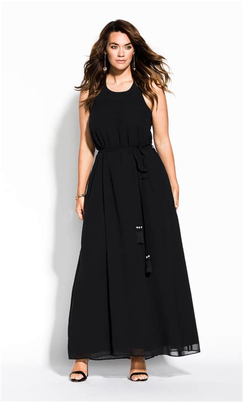 City Chic Trendy Plus Size Halter Bliss Maxi Dress In Black Lyst