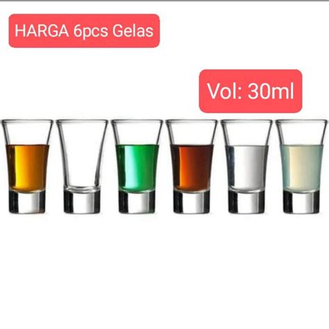 Jual 6pcs Gelas Sloki 30ml Set Isi 6pcs Gelas Shot Gelas Sloki