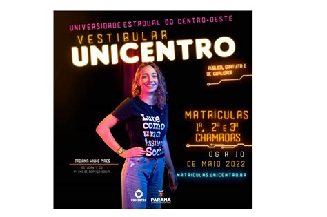 Unicentro Divulga Rela O Dos Aprovados No Vestibular Que