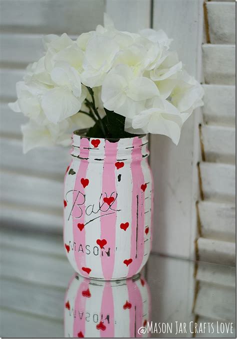 Diy Valentine S Day Mason Jar Decor Rose Clearfield