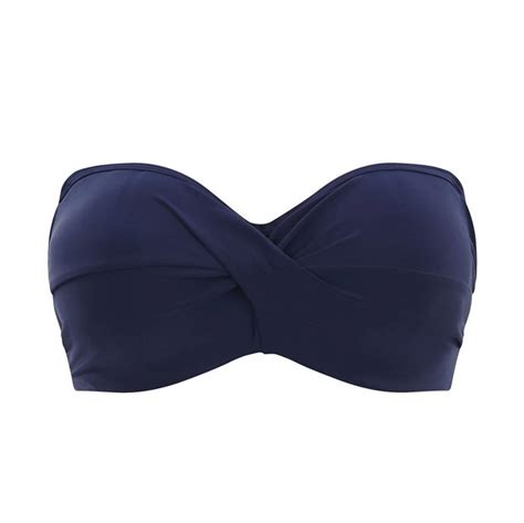 Anya Twist Navy Strapless Bikini Top