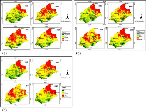 Rangeland degradation maps for 1986–2021 by AHP model (a), by PCA model... | Download Scientific ...