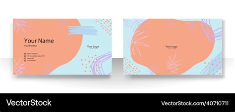 Business Card Design With Nude Tan Champagne Soft Vector Image