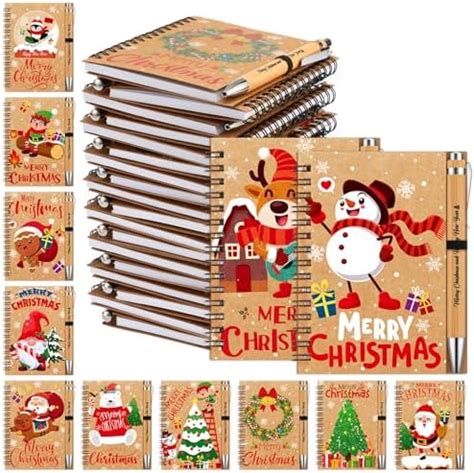 Amazon Gueevin Pcs Christmas Notebooks With Pens Gifts Bulk