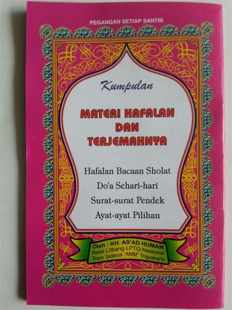 Buku Kumpulan Materi Hafalan Dan Terjemahnya Bacaan Shalat Doa Surat