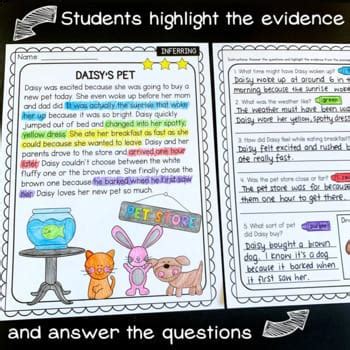 Making Inferences Reading Comprehension Passages My Teaching Pal