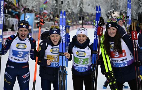 Biathlon M Me Sans Braisaz Bouchet Les Bleues S Imposent Nouveau