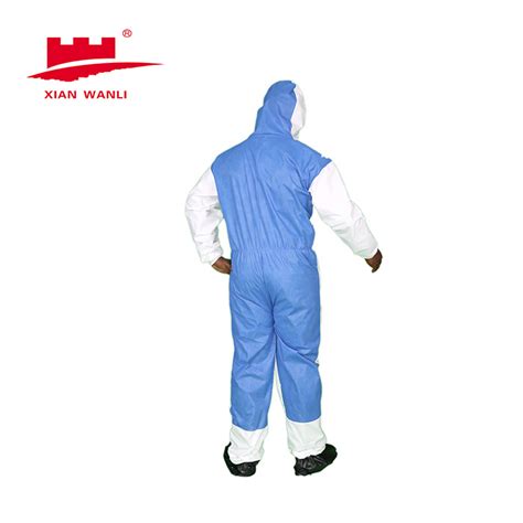 Safety Nonwoven Type 5 6 Disposable Clothing Coverall With Microporous