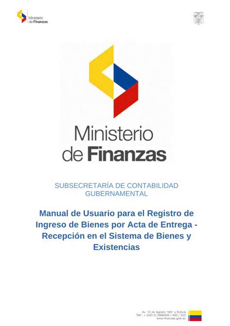 Pdf Manual De Usuario Para El Registro De Ingreso De Bienes