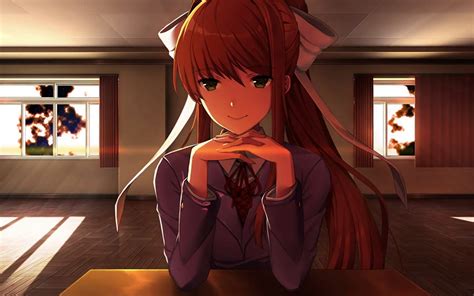 Wallpaper Monika Doki Doki Literature Club Doki Doki Literature Club