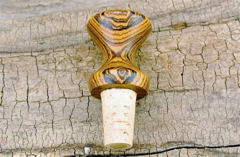 Wooden Wine Bottle Stopper Bocote Wood Carving Cork Bottle