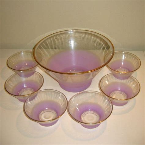 Vintage Blendo 7 Piece Mid Century Lavender Frosted Glass Etsy