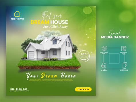 Real Estate Social Banner design by Md. Ashraful Islam on Dribbble